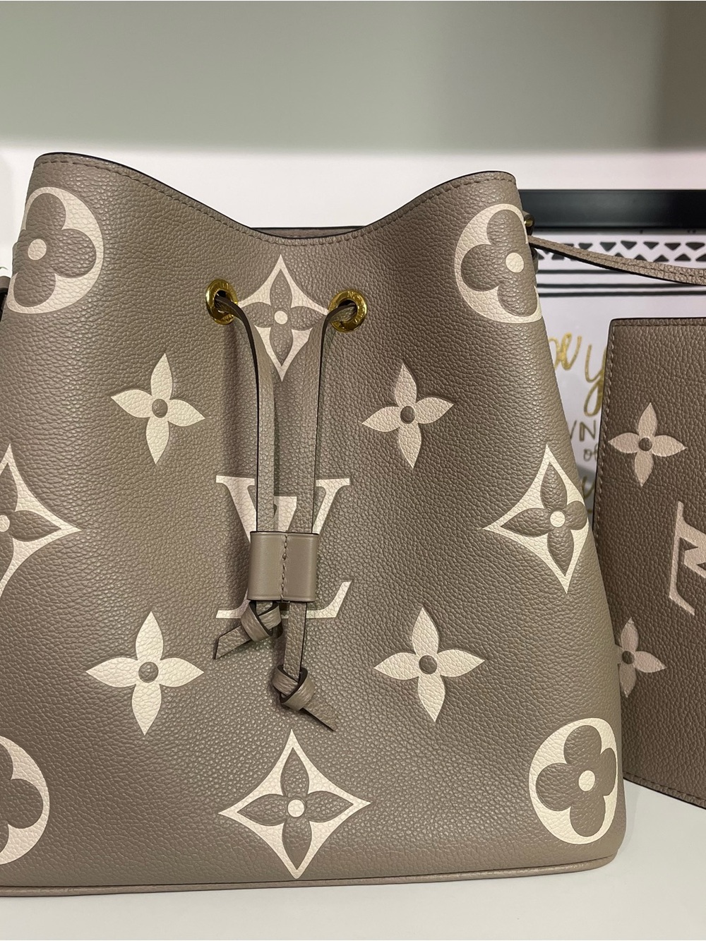 Louis Vuitton NeoNoe MM Bicolor Turtle Dove/Beige Bucket Bag